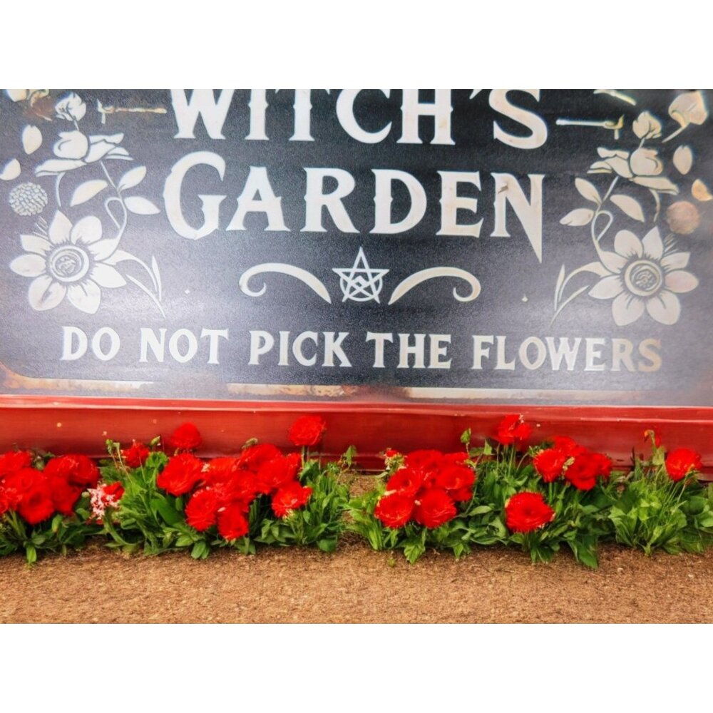 Warning Witch's Garden Metal Tin Sign 12x8 Vintage Gothic Decor - Picture 4 of 12